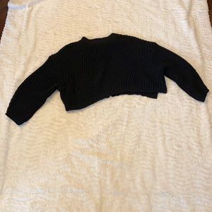Black knit cropped sweater.